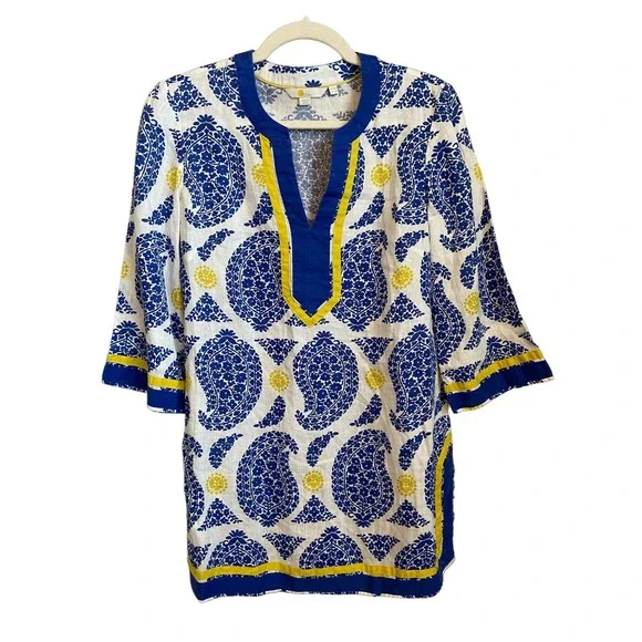 chinese dress ladies Cleo Linen Tie Waist Dress-Chambray Embroidery